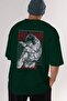 BAKI HANMA Anime Back Printed Emerald Green Oversize t-shirt cotton Men Women - 7
