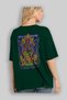 RORONOA ZORO 2 Anime Back Printed Emerald Green Oversized t-shirt Cotton Men Women - 4