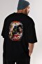 Black Oversize T-shirt - Unisex Men and Women, Crew Neck, Back Printed Headless Horseman