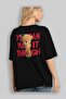 Teddy Bear You Can Make It Back Printed Black Men's Women's Crew Neck Oversize T-shirt - 5