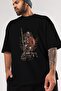 Sparta Front Printed Black Oversize T-shirt Unisex Men's Women's Crew Neck - 3