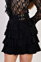 Women's Side Ruffle Mini Skirt - Black - 3