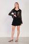 Women's Side Ruffle Mini Skirt - Black - 4