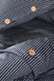 100% Cotton Satin Double Person Striped Wooden Button Detailed Duvet Cover Set - Bedless - Navy Blue - 4