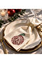 Apple Shine Stone Patterned Cream Linen Napkins, Pack of 6 – 34X34 cm - 6