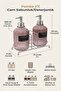 Pink 2-Piece Glass Soap Dispenser/Detergent Dispenser, 500 Ml, with Silver Color Metal Stand, 21.5X9X23 cm - 2