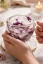 Purple White Floral Double Wall Glass Mug, 350 Ml, 11 cm X 8 cm - 4