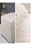 Cotton Satin Cream Striped Hotel Series Single Duvet Cover Set with Elastic Fitted Sheet - 5