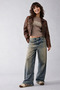 Smoky Blue Vintage Vintage Detailed Baggy Boyfriend Shalwar Jeans