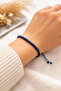Spiral Macrame Bracelet Navy Blue Adjustable Unisex Braided Rope Bracelet with Elevator Buckle - 2