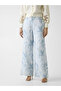 Linen-blend printed pants