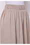 Regular Fit High Waist Wide Leg Women's Beige Trousers - 5