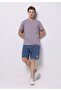 Regular Fit Mid Waist Straight Men's Indigo Jean Shorts - 3