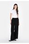 Regular Fit High Waist Wide Leg Women's Black Trousers