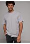Comfort Fit Round Neck Plain Men's Gray Short Sleeve T-Shirt