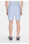 Regular Fit Mid Waist Straight Men's Blue Shorts - 2