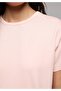 Regular Fit Round Neck Plain Women's Pink Short Sleeve T-Shirt - 4