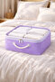 Purple Transparent Lid Storage Box – 28X32X15 cm Medium Size Closet Organizer for Clothes and Towels - 2