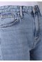 Straight Fit High Waist Straight Leg Women's Light Indigo Denim Jean Zipper Trousers - 5