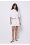 Balloon Skirt Straight Zippered Women's White Skirt - 3