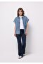 Regular Fit Mid Waist Bootcut Women's Navy Blue Jean Trousers - 3