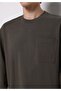 Comfort Fit Round Neck Plain Men's Green Long Sleeve T-Shirt - 4
