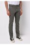 Straight Fit Mid-Rise Straight Leg Men's Green Trousers - 4