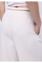 Regular Fit High Waist Wide Leg Waist Lace Detailed Women's Ecru Trousers - 6