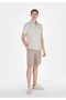 Regular Fit Polo Collar Plain Men's Green Knitted Short Sleeve T-Shirt - 3