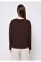 Regular Fit Round Neck Plain Women's Brown T-Shirt - 2
