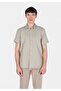 Regular Fit Shirt Neck Plain Men's Green Short Sleeve Shirt
