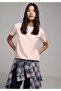 Regular Fit Round Neck Plain Women's Pink Short Sleeve T-Shirt