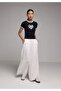 Regular Fit High Waist Wide Leg Women's White Trousers