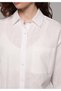 Boyfriend Fit Shirt Neck Plain Women's White Long Sleeve Shirt - 4