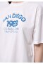 Regular Fit Round Neck San Diego Printed Women's White Short Sleeve T-Shirt - 4