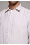 Regular Fit Shirt Neck Striped Men's Beige Long Sleeve Shirt - 4