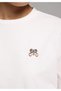 Boyfriend Fit Round Neck Embroidered Women's White Short Sleeve T-Shirt - 4