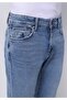Slim Fit Zipper Men's Mid Indigo Denim Jean Pants - 5