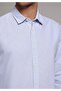 Regular Fit Shirt Neck Striped Men's Blue Long Sleeve Shirt - 4