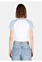 Slim Fit Round Neck Printed Women's White Short Sleeve T-Shirt - 2