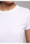 Slim Fit Round Neck Cotton Solid Women's White Short Sleeve T-Shirt - 4