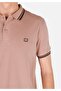 Regular Fit Polo Neck Plain Men's Pink Pocketless Short Sleeve T-Shirt - 4