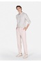Regular Fit Mid Waist Straight Leg Men's Beige Cotton Trousers - 3