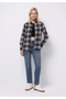 Regular Fit Shirt Neck Plaid Women's Black Long Sleeve Shirt - 3