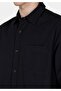 Regular Fit Shirt Neck Cotton Lu Plain Men's Black Long Sleeve Shirt - 4