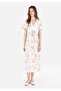 Regular Fit Women's Ecru Floral Printed Dress