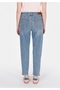 Mom Fit High Waist Narrow Leg Women's Indigo D Denim Jean Trousers - 2