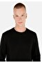 Regular Fit Round Neck Knitted Jacquard Men's Black Long Sleeve T-Shirt - 6