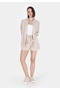 Regular Fit Shirt Neck Cotton Lu Plain Women's Beige Roll-Up Shirt - 3