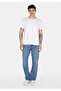 Regular Fit Mid Waist Straight Leg Cotton Men's Mid Indigo D Denim Jean Trousers